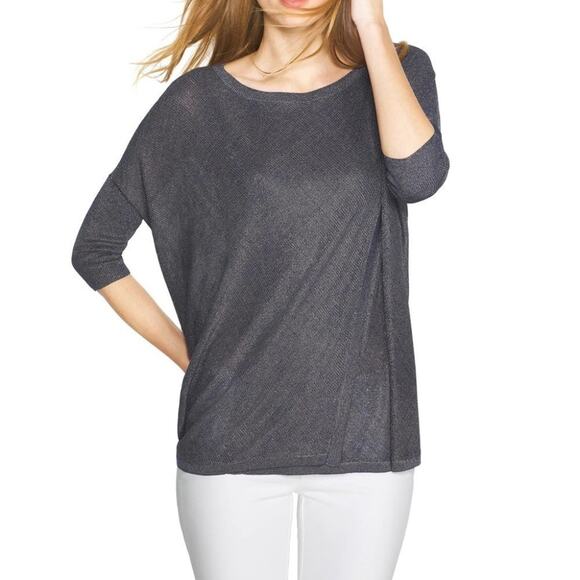 WHBM Boxy Layer Navy Shimmer Pullover Poncho Sweater Size XS (Runs Large)πβ¨π - Picture 1 of 16